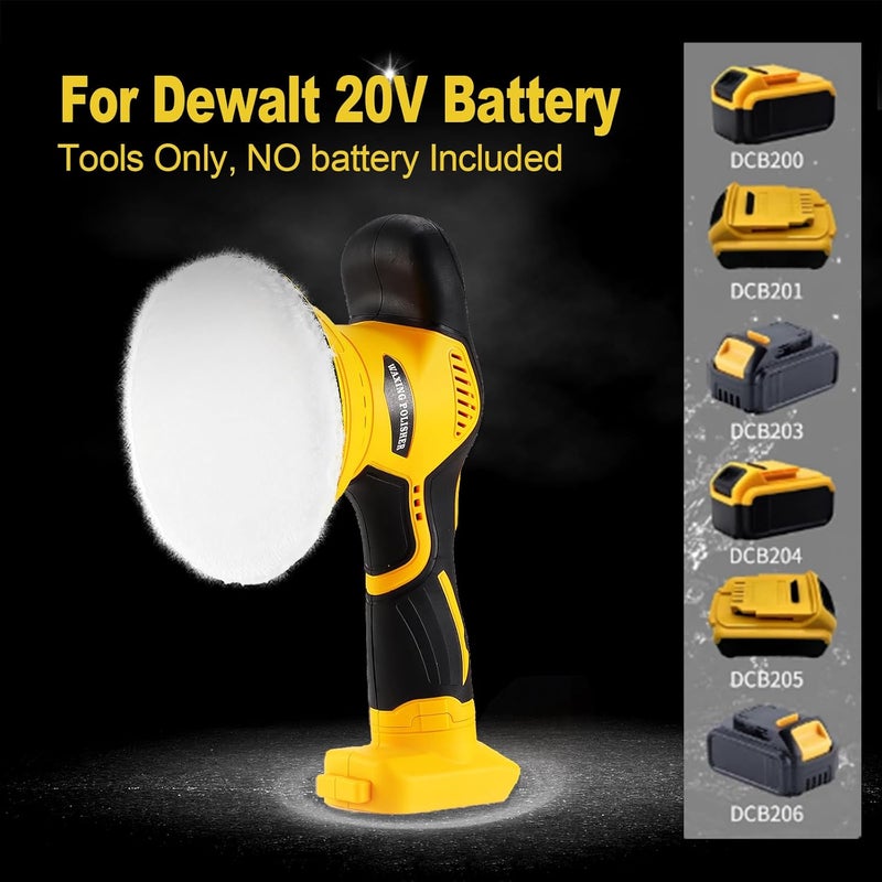 Alrigon Buffer Polisher Compatible with Dewalt 20V Battery, Cordless 6 Inch Orbital Buffer, Brushless Motor Car Buffer for Boat, Car Polishing and Waxing (Tool Only, NO Battery ) - Image 2